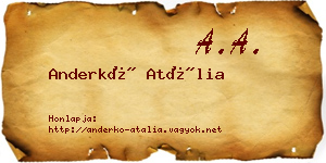 Anderkó Atália névjegykártya